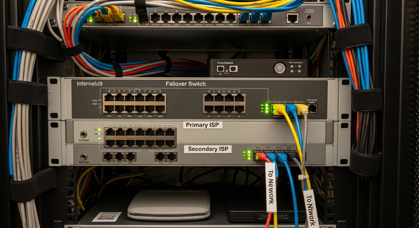 Network failover switch device for automatic internet backup connectivity