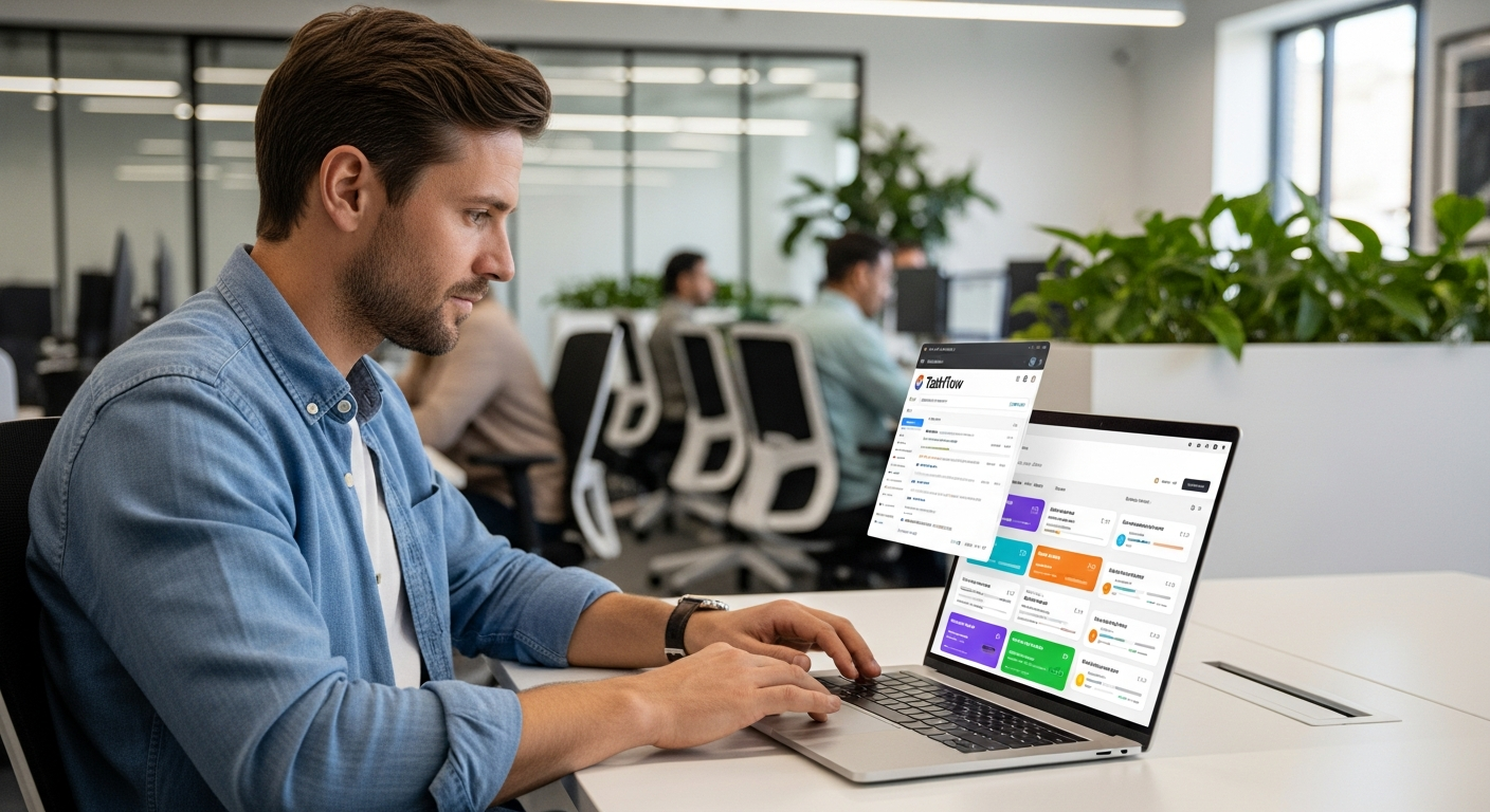 Employee using personal cloud storage application to share work documents on a home computer