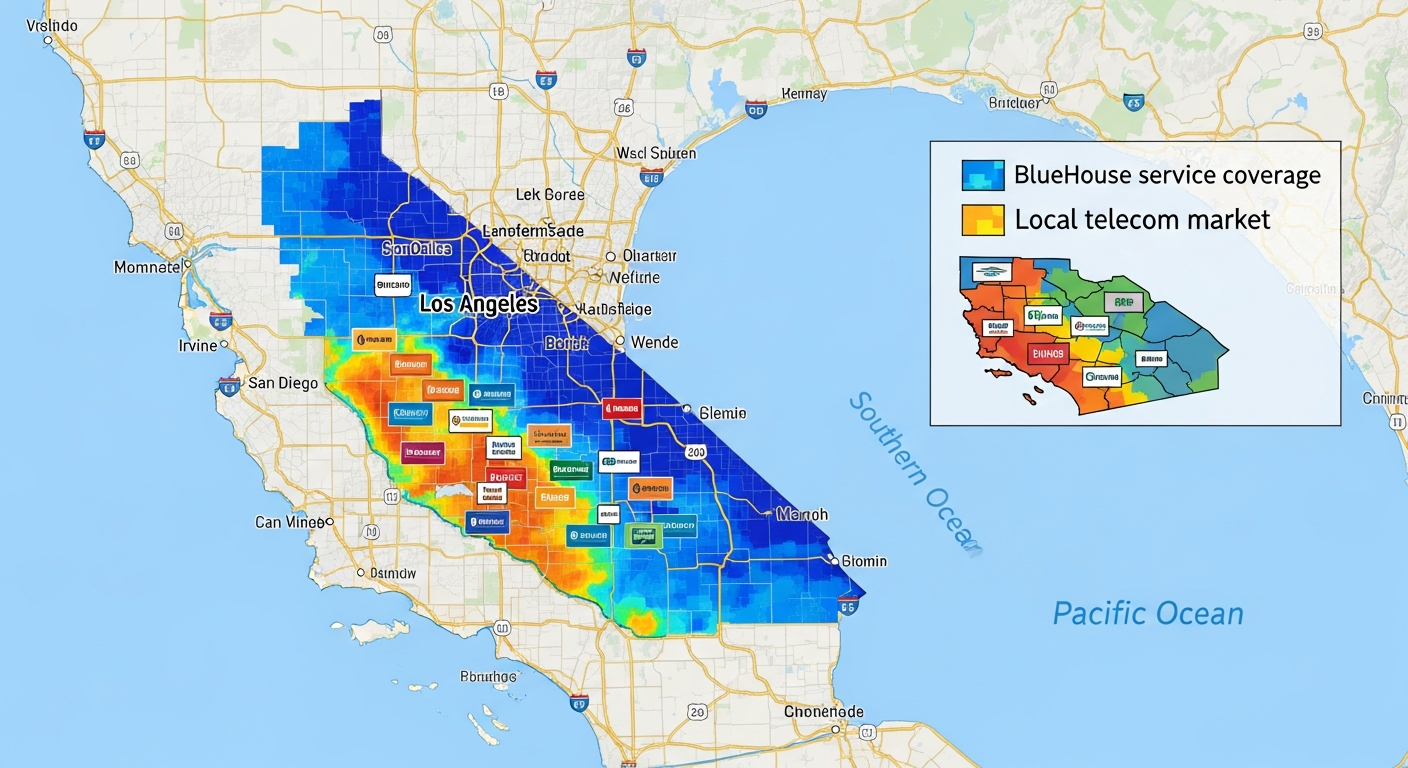 Map showing BlueHouse service coverage across Murrieta, Temecula, and the Inland Empire